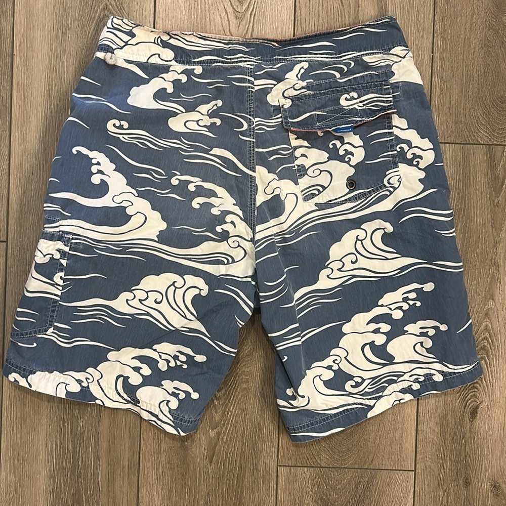 J. Crew Men's Wave Design 9" Board Shorts Swim Trunks - Wahed Indigo - 30 Lined - Picture 5 of 6